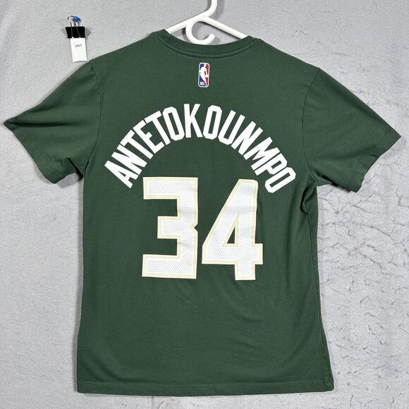 Nike Milwaukee 34 ANTETOKOUNMPO NBA T-Shirt Size Small Dri-Fit - Picture 2 of 12